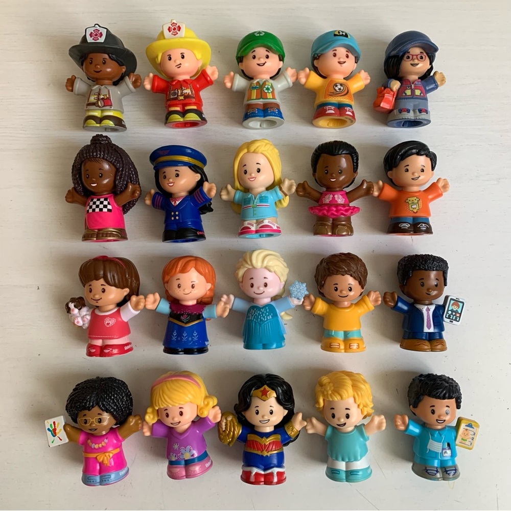 Fisher-Price Little People 20pc Lot Barbie Frozen Firefighter Doctor Modern Era